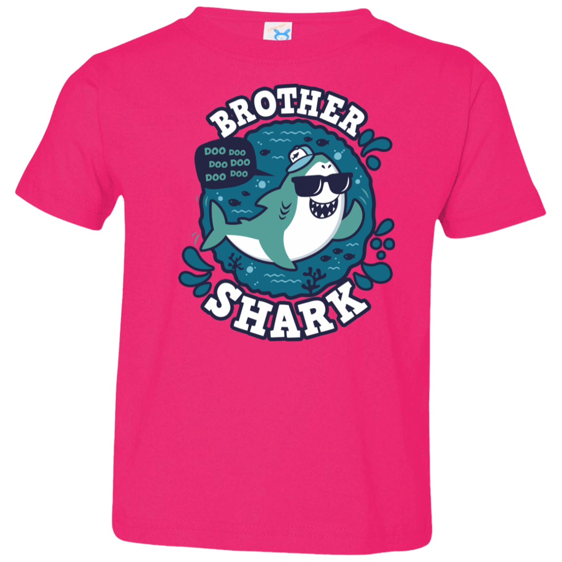 T-Shirts Hot Pink / 2T Shark Family trazo - Brother Toddler Premium T-Shirt