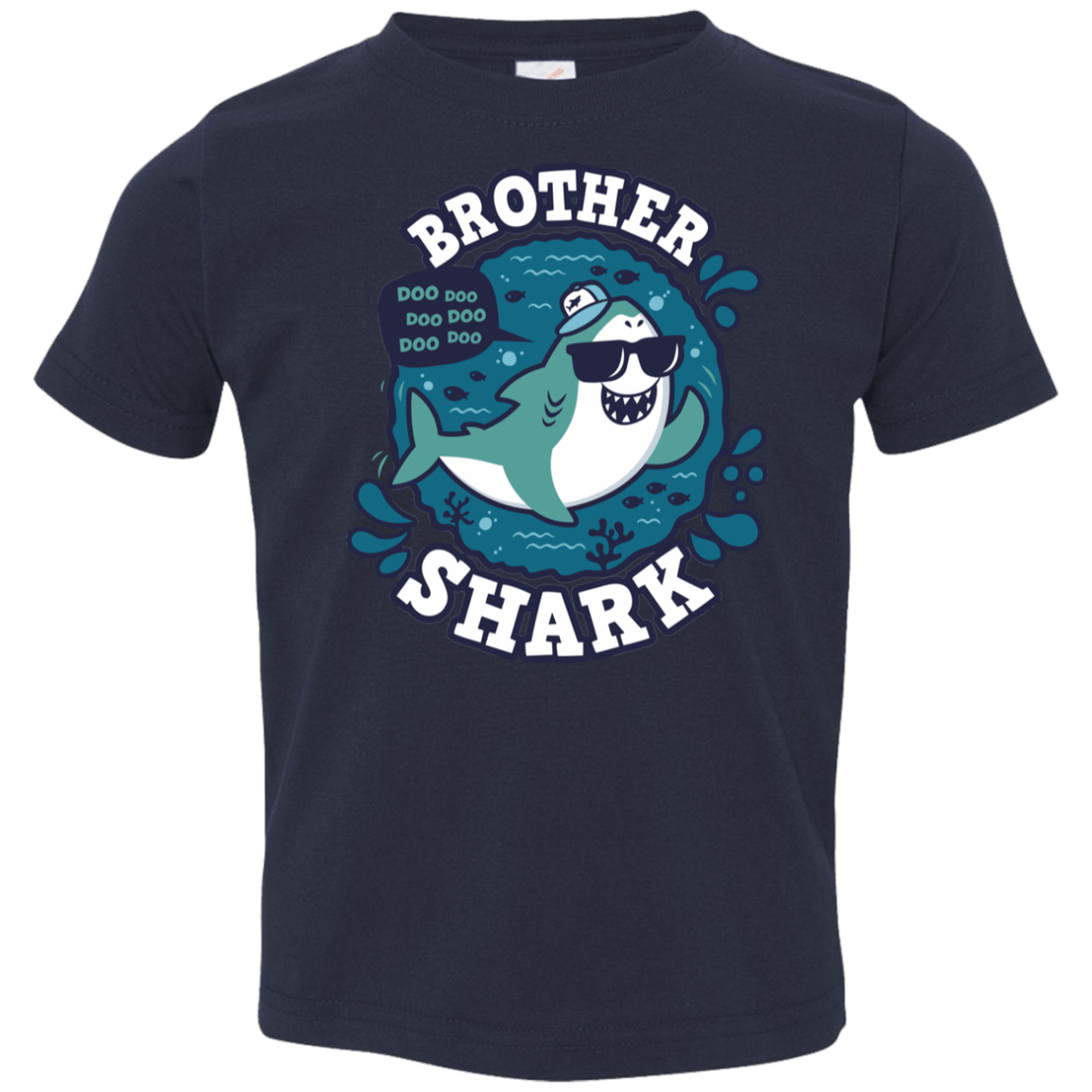T-Shirts Navy / 2T Shark Family trazo - Brother Toddler Premium T-Shirt