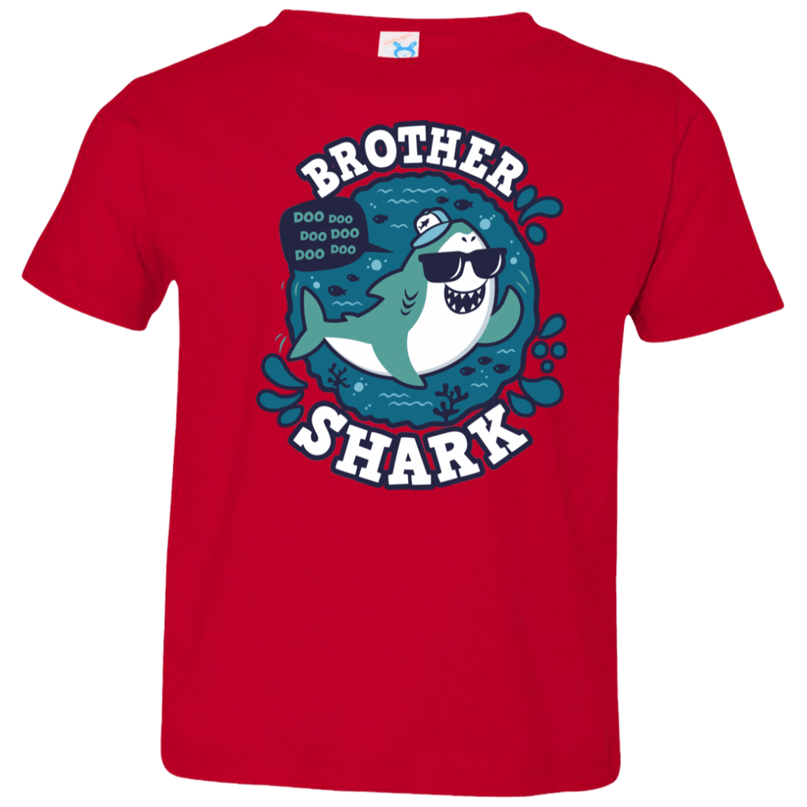 T-Shirts Red / 2T Shark Family trazo - Brother Toddler Premium T-Shirt