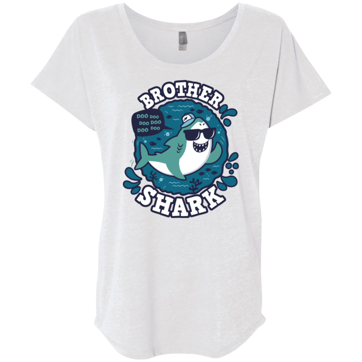T-Shirts Heather White / X-Small Shark Family trazo - Brother Triblend Dolman Sleeve