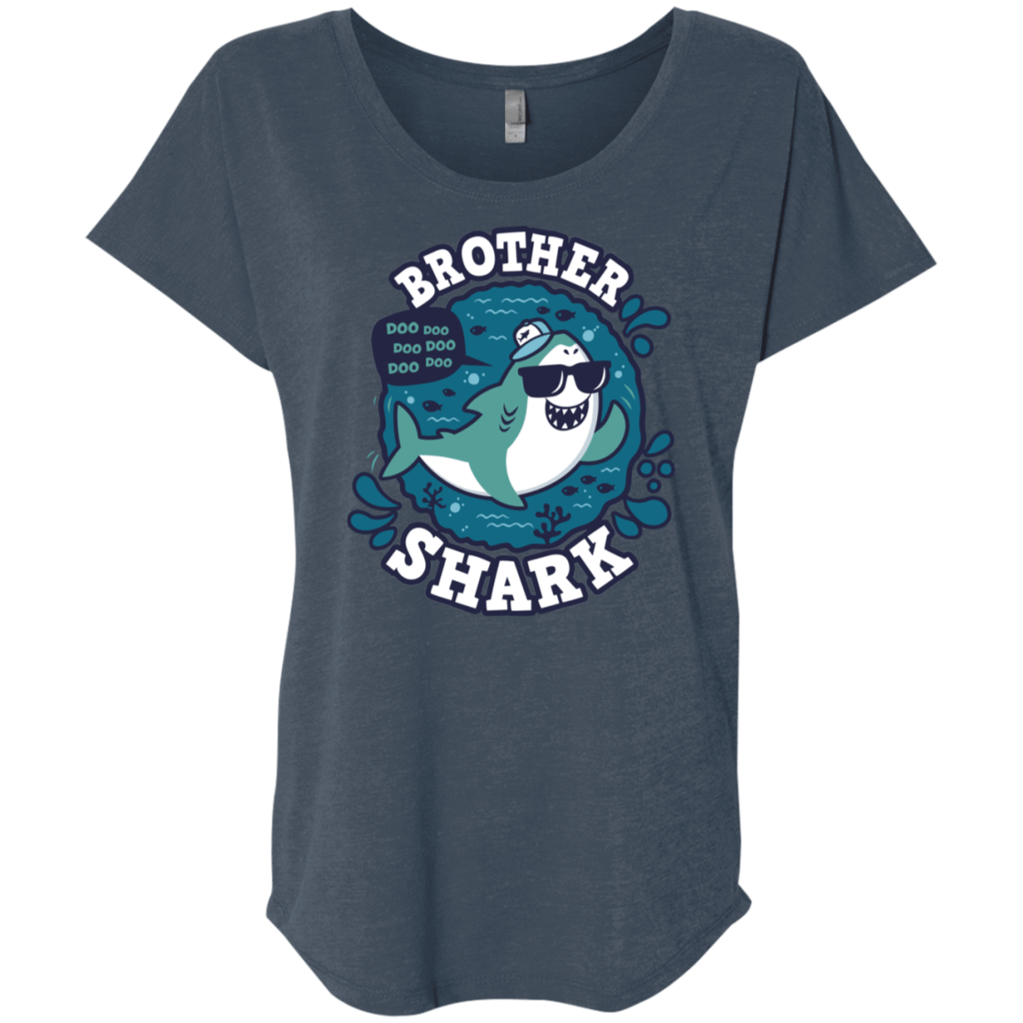 T-Shirts Indigo / X-Small Shark Family trazo - Brother Triblend Dolman Sleeve