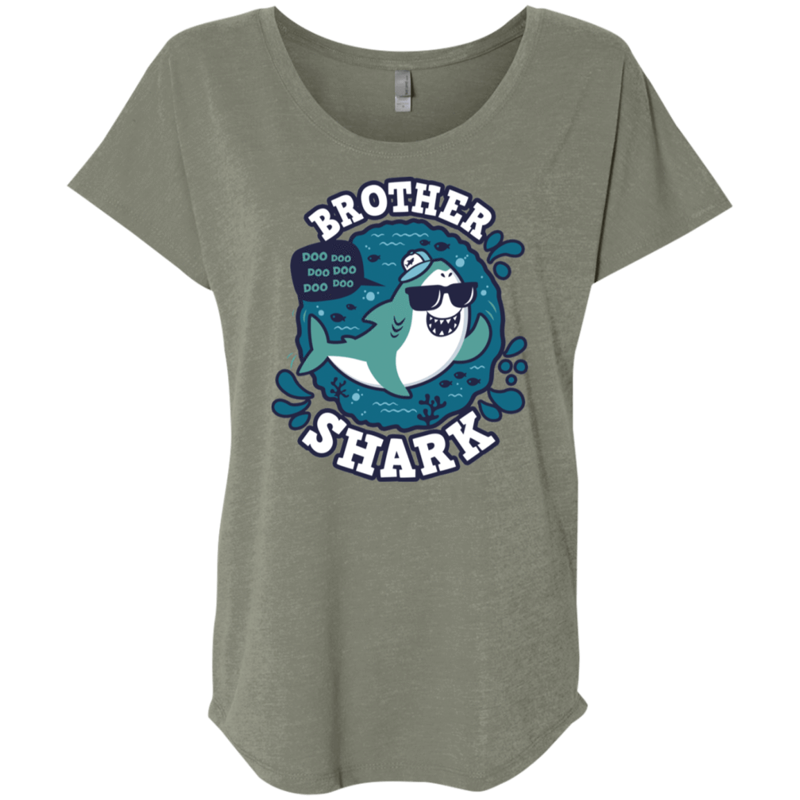 T-Shirts Venetian Grey / X-Small Shark Family trazo - Brother Triblend Dolman Sleeve
