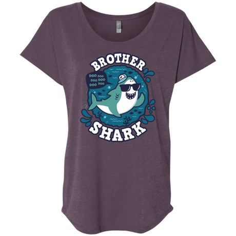 T-Shirts Vintage Purple / X-Small Shark Family trazo - Brother Triblend Dolman Sleeve