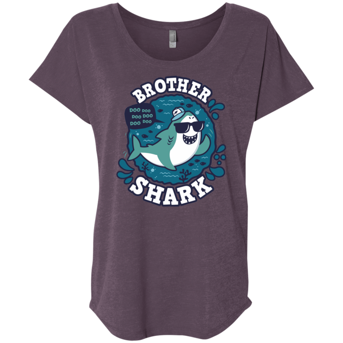 T-Shirts Vintage Purple / X-Small Shark Family trazo - Brother Triblend Dolman Sleeve