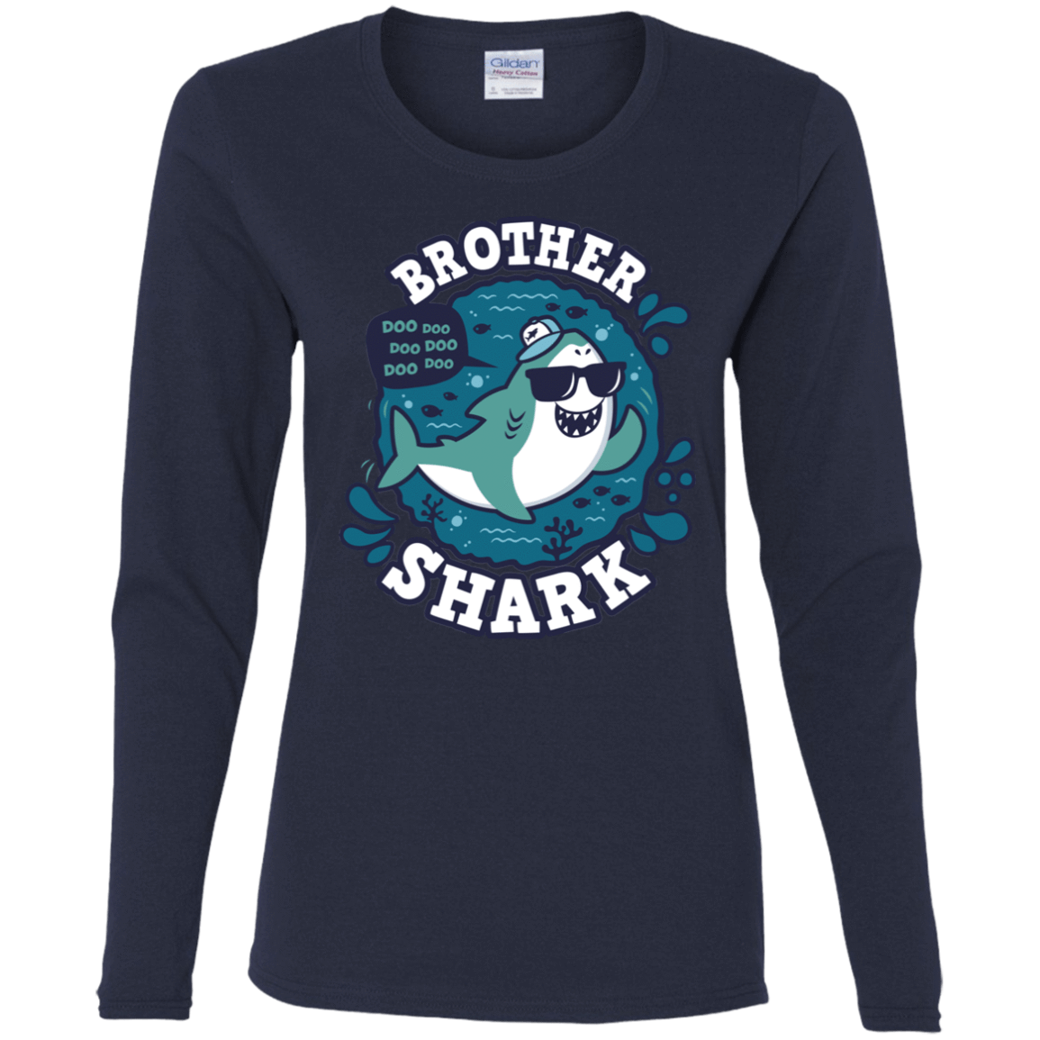 T-Shirts Navy / S Shark Family trazo - Brother Women's Long Sleeve T-Shirt