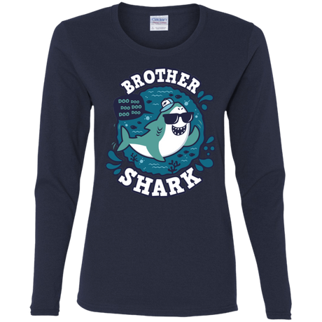 T-Shirts Navy / S Shark Family trazo - Brother Women's Long Sleeve T-Shirt