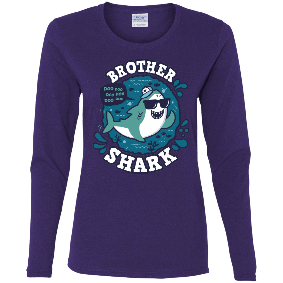 T-Shirts Purple / S Shark Family trazo - Brother Women's Long Sleeve T-Shirt