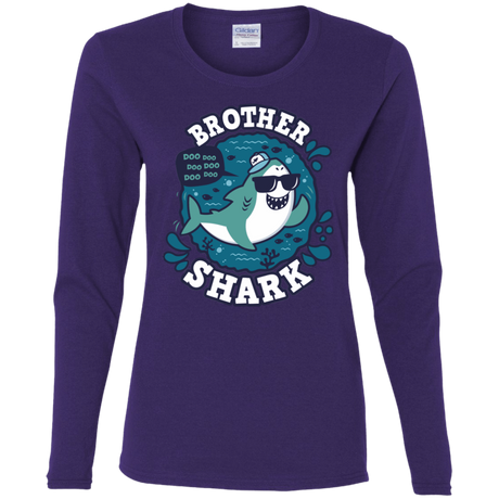 T-Shirts Purple / S Shark Family trazo - Brother Women's Long Sleeve T-Shirt