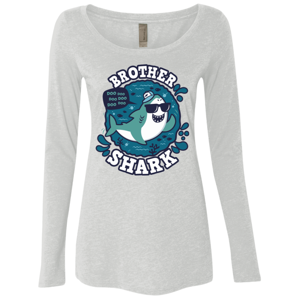 T-Shirts Heather White / S Shark Family trazo - Brother Women's Triblend Long Sleeve Shirt