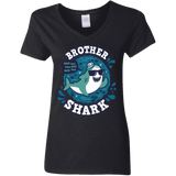 T-Shirts Black / S Shark Family trazo - Brother Women's V-Neck T-Shirt