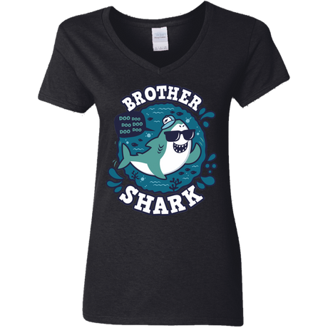 T-Shirts Black / S Shark Family trazo - Brother Women's V-Neck T-Shirt