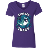 T-Shirts Purple / S Shark Family trazo - Brother Women's V-Neck T-Shirt