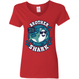 T-Shirts Red / S Shark Family trazo - Brother Women's V-Neck T-Shirt