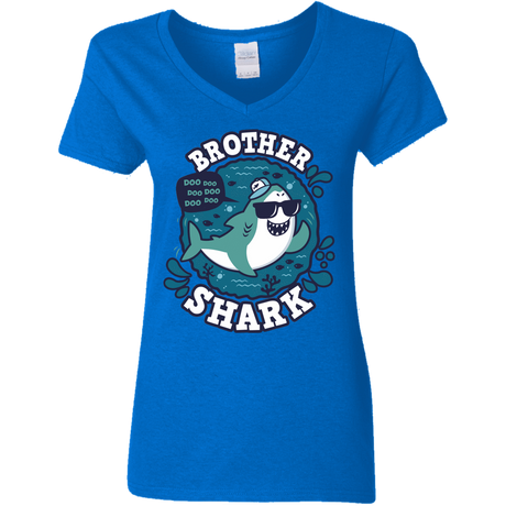 T-Shirts Royal / S Shark Family trazo - Brother Women's V-Neck T-Shirt