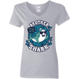 T-Shirts Sport Grey / S Shark Family trazo - Brother Women's V-Neck T-Shirt