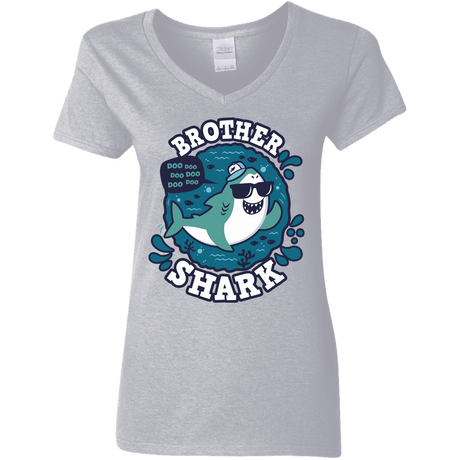 T-Shirts Sport Grey / S Shark Family trazo - Brother Women's V-Neck T-Shirt