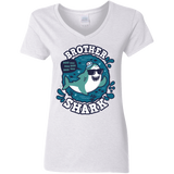 T-Shirts White / S Shark Family trazo - Brother Women's V-Neck T-Shirt