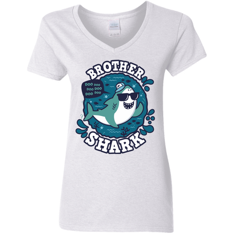 T-Shirts White / S Shark Family trazo - Brother Women's V-Neck T-Shirt