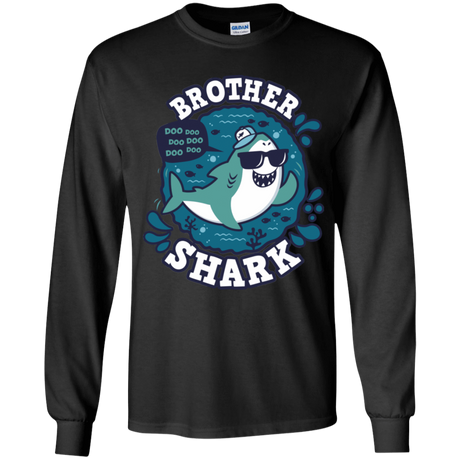 T-Shirts Black / YS Shark Family trazo - Brother Youth Long Sleeve T-Shirt
