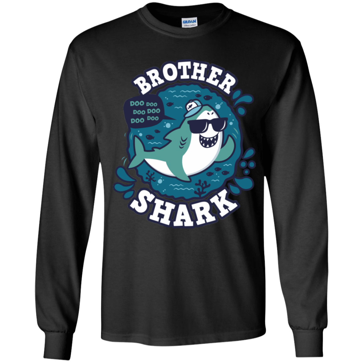 T-Shirts Black / YS Shark Family trazo - Brother Youth Long Sleeve T-Shirt