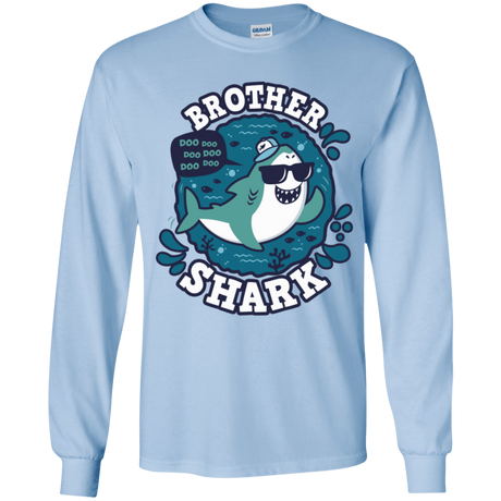 T-Shirts Light Blue / YS Shark Family trazo - Brother Youth Long Sleeve T-Shirt