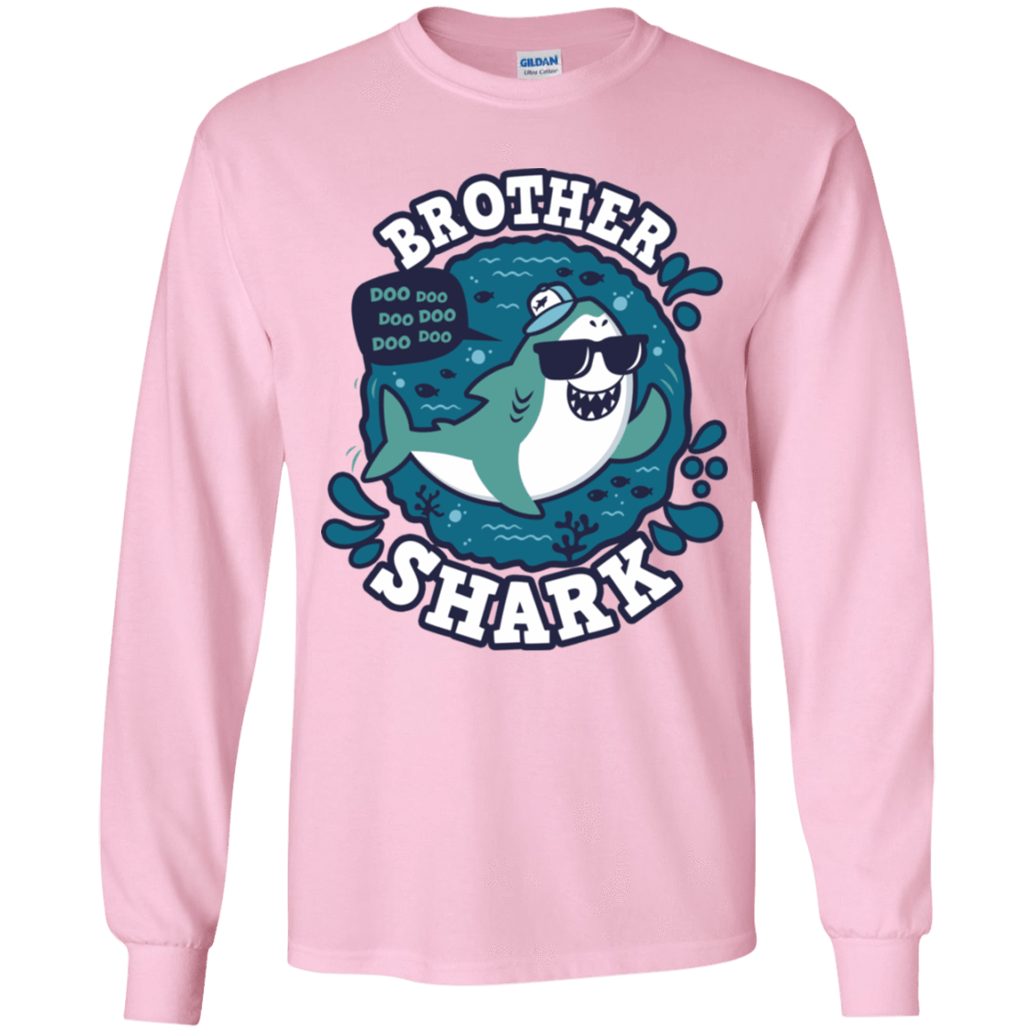 T-Shirts Light Pink / YS Shark Family trazo - Brother Youth Long Sleeve T-Shirt