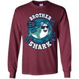 T-Shirts Maroon / YS Shark Family trazo - Brother Youth Long Sleeve T-Shirt