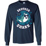 T-Shirts Navy / YS Shark Family trazo - Brother Youth Long Sleeve T-Shirt