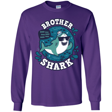 T-Shirts Purple / YS Shark Family trazo - Brother Youth Long Sleeve T-Shirt