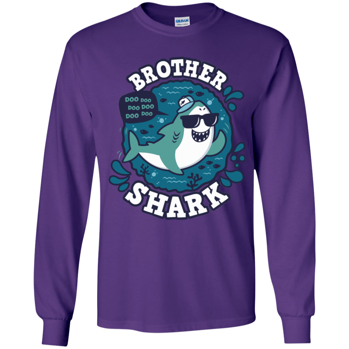 T-Shirts Purple / YS Shark Family trazo - Brother Youth Long Sleeve T-Shirt