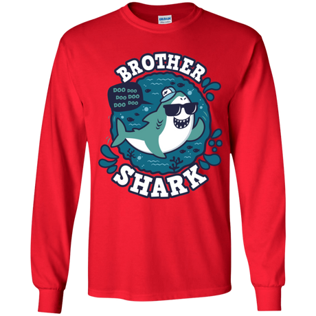 T-Shirts Red / YS Shark Family trazo - Brother Youth Long Sleeve T-Shirt
