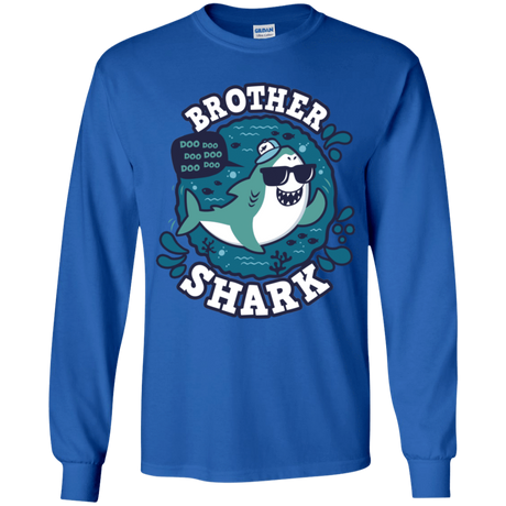 T-Shirts Royal / YS Shark Family trazo - Brother Youth Long Sleeve T-Shirt