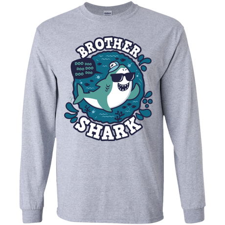T-Shirts Sport Grey / YS Shark Family trazo - Brother Youth Long Sleeve T-Shirt