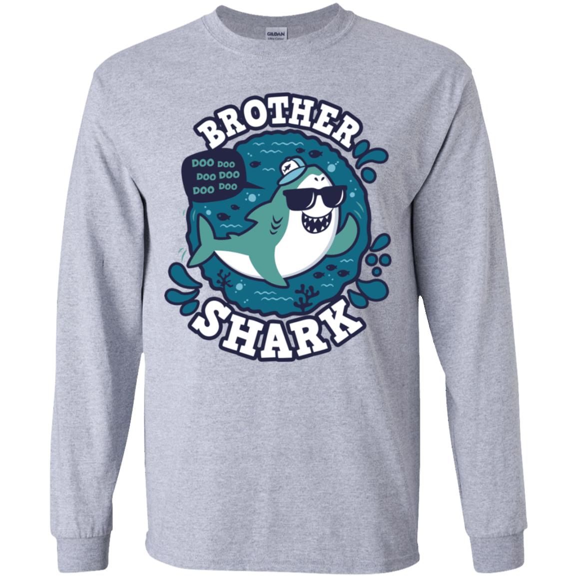 T-Shirts Sport Grey / YS Shark Family trazo - Brother Youth Long Sleeve T-Shirt