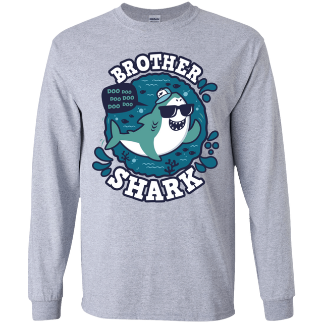 T-Shirts Sport Grey / YS Shark Family trazo - Brother Youth Long Sleeve T-Shirt