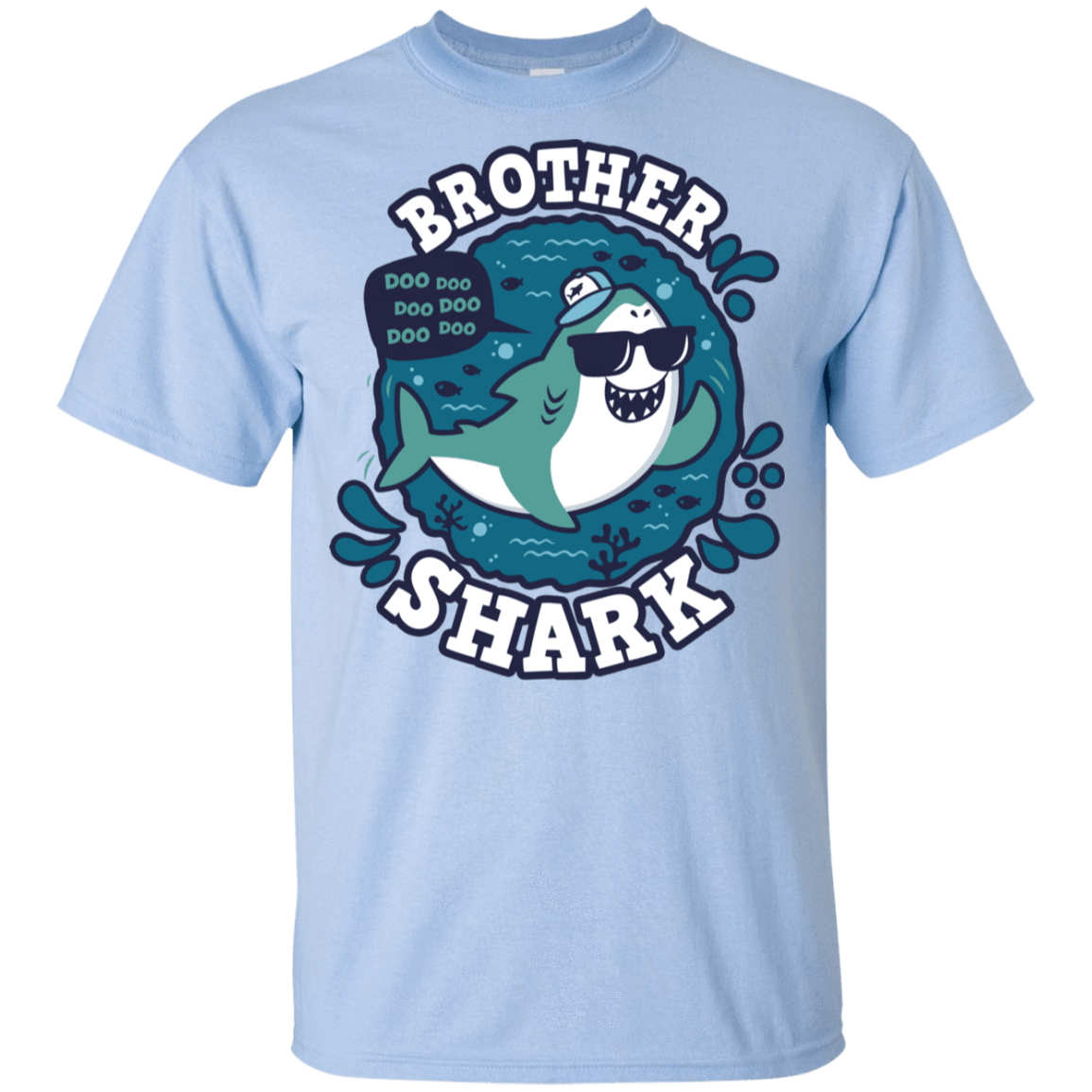 T-Shirts Light Blue / YXS Shark Family trazo - Brother Youth T-Shirt