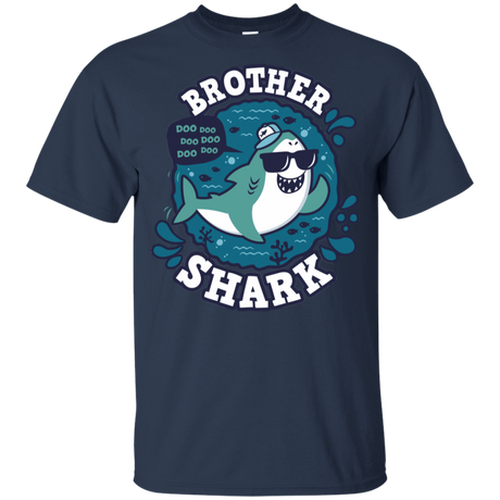 T-Shirts Navy / YXS Shark Family trazo - Brother Youth T-Shirt