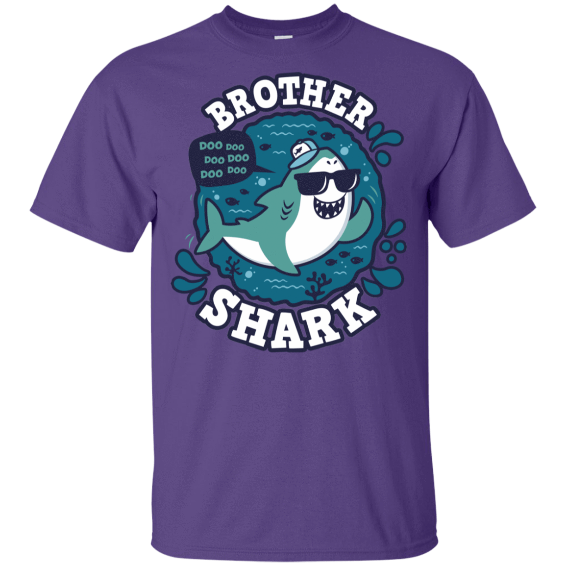T-Shirts Purple / YXS Shark Family trazo - Brother Youth T-Shirt