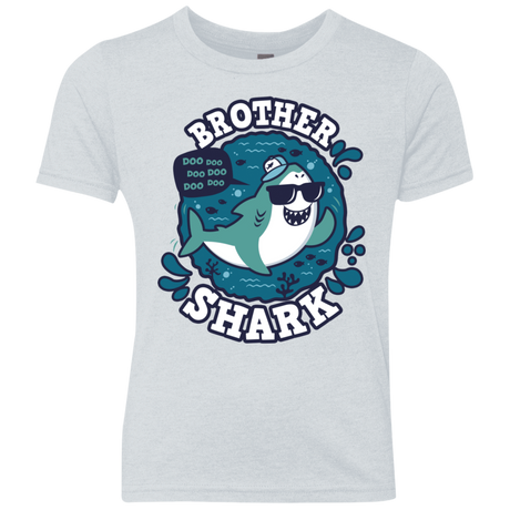 T-Shirts Heather White / YXS Shark Family trazo - Brother Youth Triblend T-Shirt