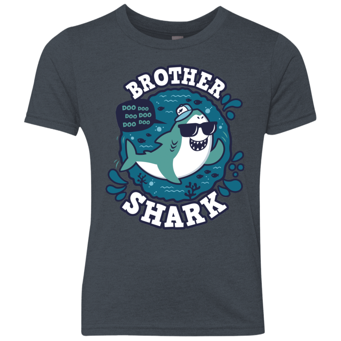 T-Shirts Vintage Navy / YXS Shark Family trazo - Brother Youth Triblend T-Shirt