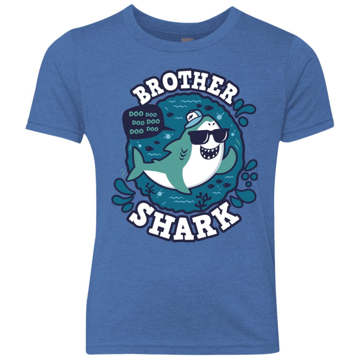 T-Shirts Vintage Royal / YXS Shark Family trazo - Brother Youth Triblend T-Shirt