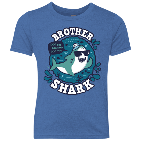 T-Shirts Vintage Royal / YXS Shark Family trazo - Brother Youth Triblend T-Shirt