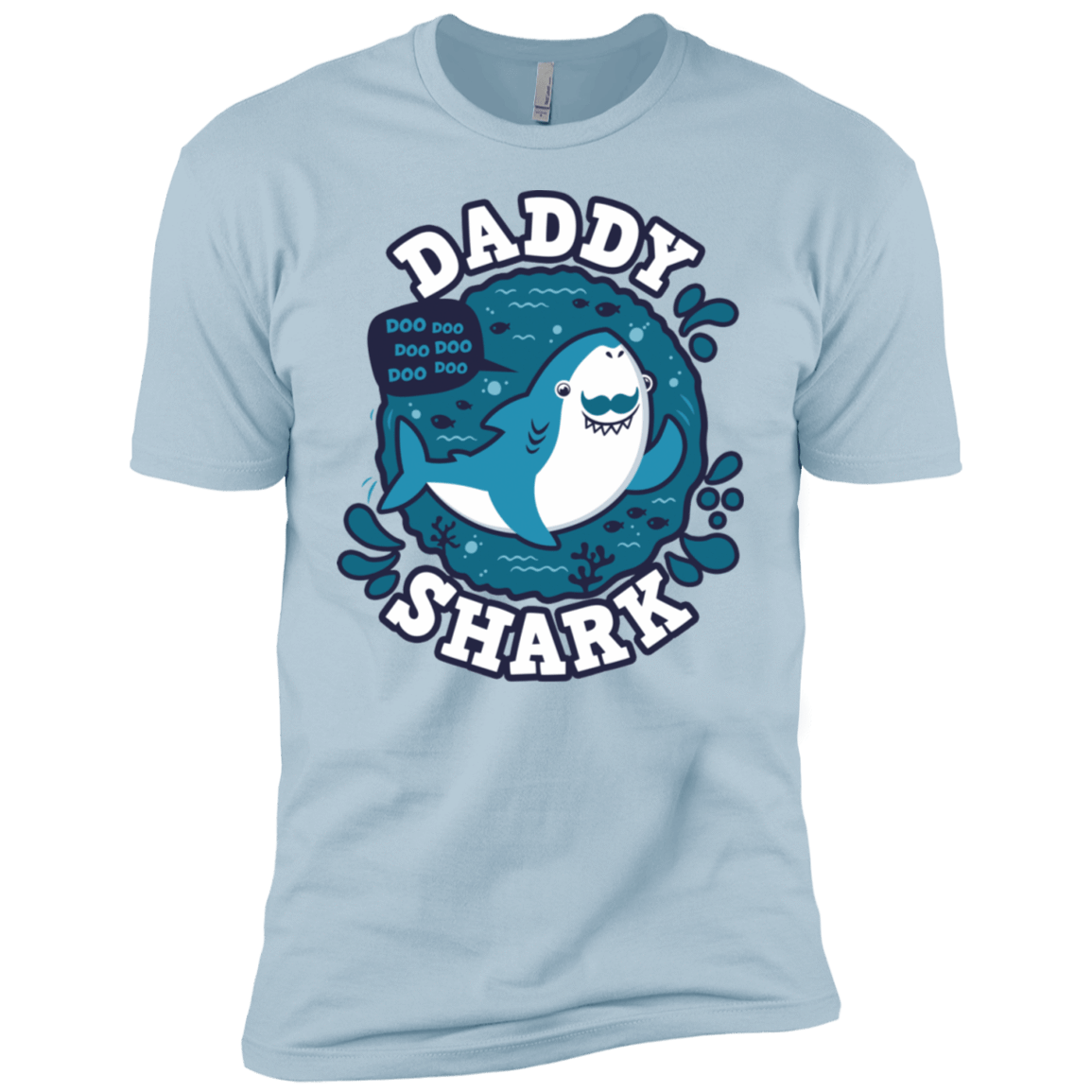 T-Shirts Light Blue / YXS Shark Family trazo - Daddy Boys Premium T-Shirt