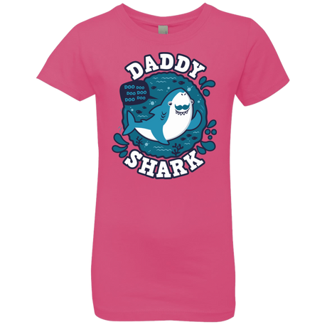 T-Shirts Hot Pink / YXS Shark Family trazo - Daddy Girls Premium T-Shirt