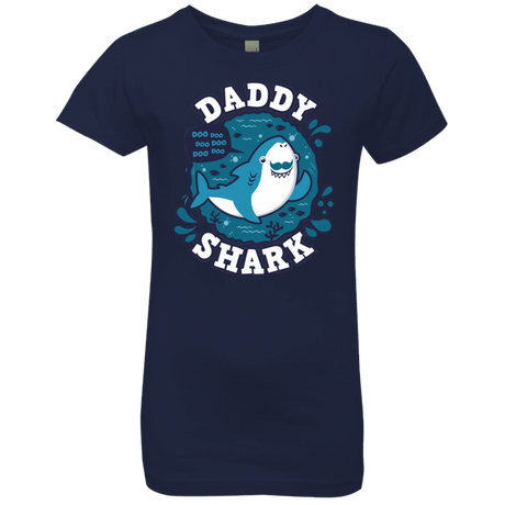 T-Shirts Midnight Navy / YXS Shark Family trazo - Daddy Girls Premium T-Shirt