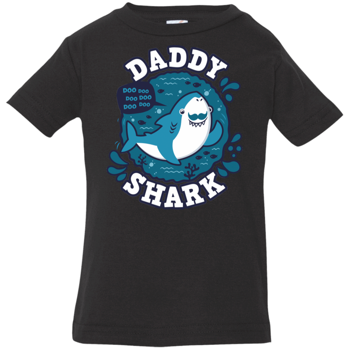 T-Shirts Black / 6 Months Shark Family trazo - Daddy Infant Premium T-Shirt
