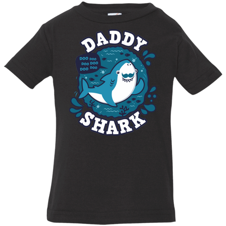 T-Shirts Black / 6 Months Shark Family trazo - Daddy Infant Premium T-Shirt