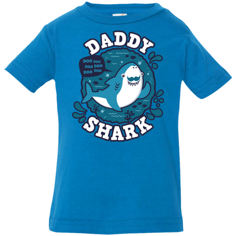 T-Shirts Cobalt / 6 Months Shark Family trazo - Daddy Infant Premium T-Shirt