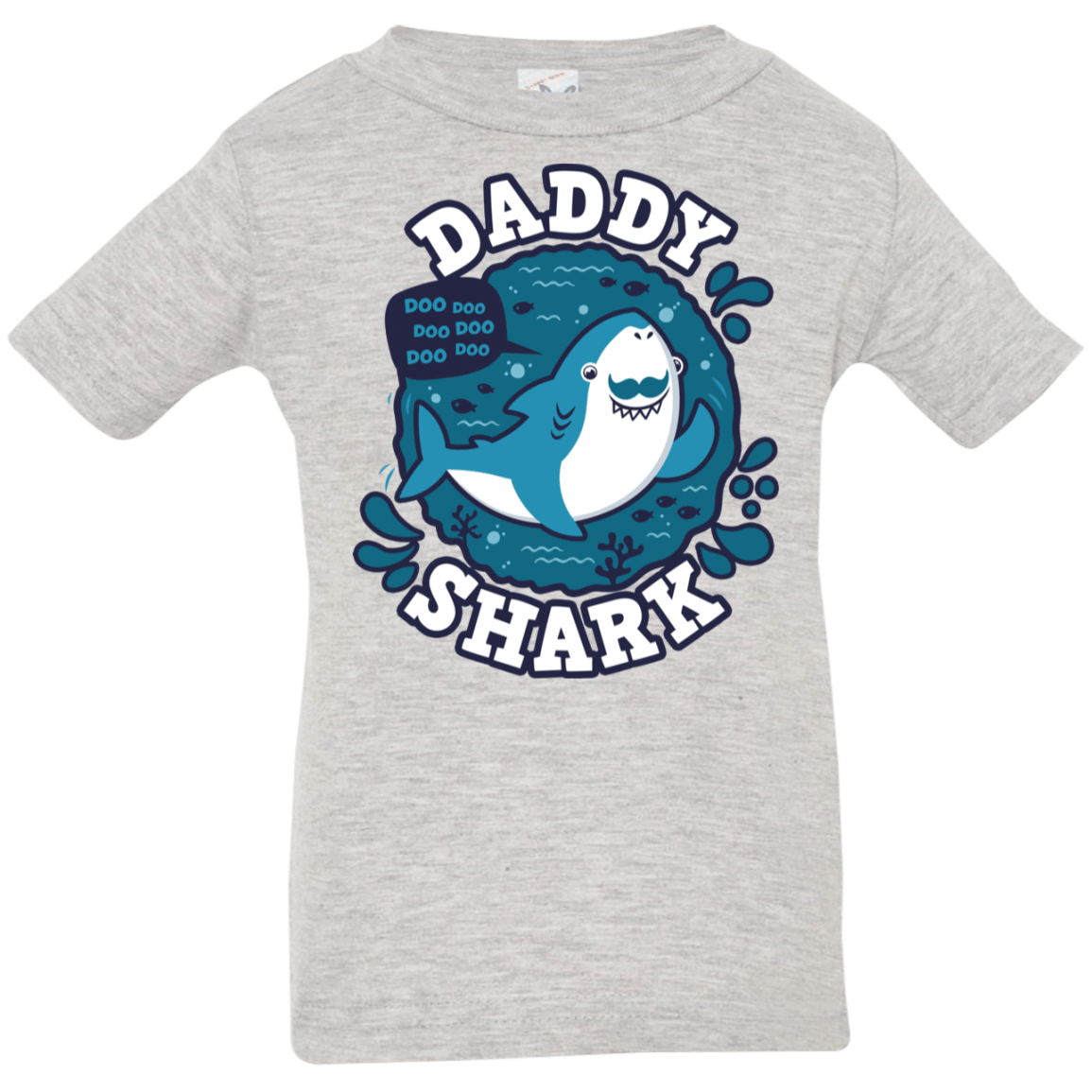 T-Shirts Heather Grey / 6 Months Shark Family trazo - Daddy Infant Premium T-Shirt