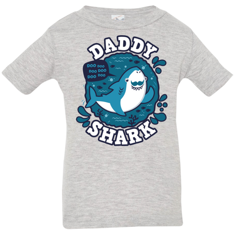 T-Shirts Heather Grey / 6 Months Shark Family trazo - Daddy Infant Premium T-Shirt